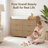 MAMAZING Keeva Pro 6-Drawer Baby Dresser with Changing Table, Easy Assembly
