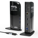 Plugable Universal Laptop Docking Station Dual HDMI Monitor for Windows and Mac (Driver Required
