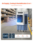 VEVOR Evaporative Air Cooler, 3100 CFM with 9 Gallon Water Tank Swamp Cooler, Portable Cooling Fan with Remote Control, 12H Timer, 4 Ice Boxes, Quiet Operation, 3 Wind Speeds for Outdoor Indoor Use