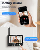 SURPN Wireless Doorbell Camera with 4.3" Indoor Monitor, 1080P Video Door Bell, APP Remote View, Night Vision, PIR Human Detection, Two-Way Audio, Rechargeable Battery for Home Apartment
