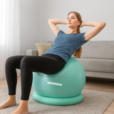 NEUMEE Yoga Ball Chair with 65cm Exercise Ball & 2 Resistance Bands, Stability Base for Home Office, Yoga, Pilates & Fitness, Balance Ball for Posture, Core Strength & Low Impact Workouts (Teal)
