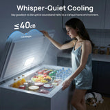 7.0 Cu.Ft Chest Freezer, Small Compact Deep Freezer with Adjustable 7 Thermostat,2 Removable Baskets, Energy Saving, Quiet Top Open Door Mini Meat Freezer with LED Light for Garage Outdoor Home Office
