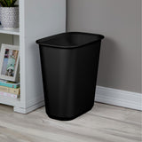 5.5 Gallon Rectangular Wastebasket Easy to Clean Open Top Durable Home Kitchen Trash Bin