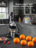 FOHERE Orange Juicer Squeezer, Cast Iron Lemon Squeezer, Commercial Citrus Juicer Hand Press for Orange, Lemon, Pomegranate, Grapefruit, Easy to Clean Citrus Squeezer with a Stainless Steel Cup