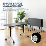 Rolling Modular Conference Room Table,Wooden Training Meeting Desk for Office School Classroom University Library
