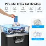 14-Sheet Paper Shredder for Home Office, Heavy Duty Cross Cut Shredder with 5.3 Gal Pullout Bin