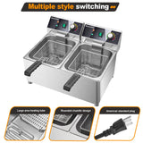 WaterElfo electric turkey fryer Commercial deep fryer with basket 3600W27.4QT with timer26L deepen deep fryer Variable twin cylinder