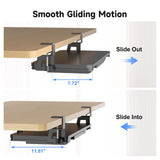XINLEI Keyboard Tray Under Desk with Storage Drawer Large C-Clamp 26.7”(31” Including Clamps) x 11.8” Slide-Out Platform Computer Drawer Pull Out Keyboard & Mouse Tray DSF7CT
