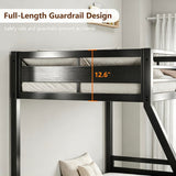 nesture. Bunk Bed Twin Over Full, Heavy Duty Metal Bunkbeds with Full-Length Guardrail, Space-Saving Steel Bed for Kids & Adults, No Box Spring Required, Black