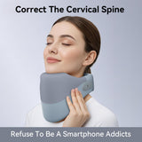 Yunari Cordless Neck Brace for Cervical Spine Posture Correction and Support, Patented Traction Device with Intelligent Adjust and Hot Compress, Neck Brace for Men and Women, （Gray, Medium）