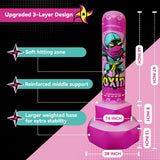 COMMOUDS 67inch Punching Bag for Kids, Inflatable Kids Boxing Set with Gloves, Fast Rebound Punching Bag for Practicing Karate, Taekwondo, MMA, Christmas/Birthday Gift for Boys Girls, Ages 6-14 (Pink)