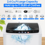 Nictemaw Portable Washing Machine 17.8Lbs Portable Washer 2.4 Cu.ft Full Automatic Compact Laundry Washer with 10 Programs 8 Water Levels, Built-in Drain Pump, Energy Saving for Apartment Home RVs