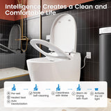 Smart Toilet with Built-in Bidet, One-Piece Bidet Toilet for Bathrooms, YA60 Bidet Toilet with Auto Flush, Kick Flush, Heated Seat, Warm Water and Dryer, Night Light, and Blackout Flush