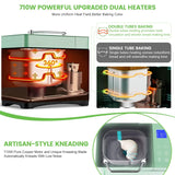 2.2LB Larger Bread Maker Machine with Dual Heaters, 17-in-1 Bread Machine With Die-Cast Ceramic Pan & Auto Fruit Dispenser, Full Stainless Steel Breadmaker, 15H Timer&Keep Warm, Sourdough, Gluten-Free