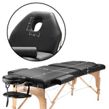 Professional Portable Massage Table with Backrest - Black Saloniture