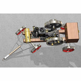 MechPuConToy Hit and Miss Engine Kit That Runs, HM-01 7cc 4-Stroke Horizontal Stationary Engine Model with High/Low Speed Gear Lever (KIT Version/Black)