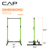 CAP Barbell Power Rack with Pull Up Bar & Attachments - Squat Rack & Strength Training Power Cage for Home Gym - Green