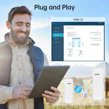 UeeVii Dual-Band Wireless Bridge Router Kit | 2.4G 5.8G WiFi Bridge | 5KM Point to Point Wireless Bridge Outdoor