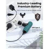 BOB AND BRAD Q2 Mini Massage Gun, Pocket-Sized Deep Tissue Massager Gun, Portable Percussion Muscle Massager Gun, Ultra Small & Quiet Muscle Massage Gun with Carry Case -Green
