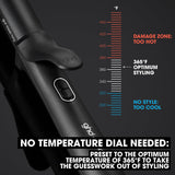 ghd Chronos Curve Classic Curling Iron, 1 Inch Barrel, Professional Curling Wand, Defined Waves, HD Frizz-Free Curls, 365°F Temperature, Black