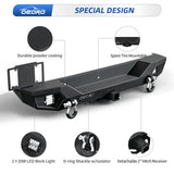 OEDRO Rear Bumper w/ 2 LED Lights Fits for 18-26 Jeep Wrangler JL 4Dr/ 2Dr