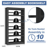 Tooless Assembly Book Case, Modern Bookshelves and Bookcases for Home Office, Living Room, Bedroom, Library