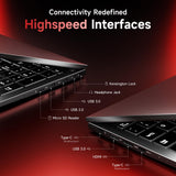NIMO 17.3" Laptop for Business & Productivity, AMD Ryzen 5 6600H (Up to 4.5GHz), 32GB DDR5 RAM, 1TB SSD, Radeon 660M GPU-Computer 100W Type-C Fast Charge for Multitasking, Fingerprint, Backlit KB