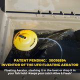 Floating Aerator for Bubbler Bait Bucket, IPX7 Waterproof Rechargeable Minnow Live Bait Bucket Aerator with Magnetic Charging, Portable Aerator for Fish Hold