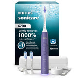 Philips Sonicare 6700 Series Electric Toothbrush - Next-Generation Sonicare Technology, Pressure Sensor, 9 Brushing Settings, SmarTimer, BrushPacer, 21-Day Runtime, Travel Case, Purple, HX7417/04