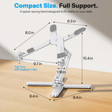OMOTON LA10 360° Rotating Laptop Stand Riser Foldable for Desk, Silver