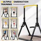 DOBESTS Power Tower Pull Up Bar Free Standing, Adjustable Foldable Pull Up Station, Home Gym Strength Training Equipment 700LBS(011,yellow)