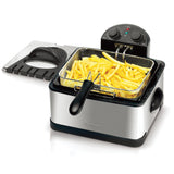 Kenmore Electric Deep Fryer - Grease & Odor Filtration, Simple Temperature Control, Eléctrica Freidoras For Home Use, 3 Baskets For Frying French Fries, Chicken Wing, 4 Liter Capacity Stainless Steel