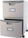 Storex Plastic Two-Drawer File Cabinet – Locking Document Organizer with Casters for Home and Office
