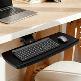 AX WABER Keyboard Tray Under Desk with Storage Drawer, Height Adjustable Keyboard Tray Slide Out 360° Swivel Tilt, Ergonomic Under Desk Mount Keyboard & Mouse Holder for Gaming Home Office, Black