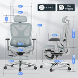 FLEXISPOT ErgoX Premium Ergonomic Office Chair with Footrest- Adjustable 3D Armrests, Dynamic Lumbar Support, Recline & Tilt Function,Blue