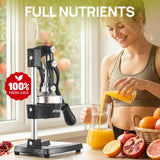 ARINOO Kitchen Cast Iron Citrus Juicer,Manual Hand Press Orange Juicer,Heavy Duty Countertop Squeezer for Lemon,Orange, Easy to Use & Clean（Black)