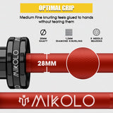 Mikolo 7ft Olympic Barbell, Barbell for Weightlifting and Powerlifting 45lb, Olympic Bar for 1500lbs Capacity, Weight Bar Fit 2” Standard Weights (combo 4)