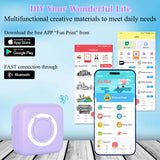 Mini Thermal Printer, Inkless Sticker Printer with 14 Rolls Paper, Bluetooth Portable Printer, Purple Vicbear