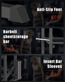 Adjustable Dumbbell Rack with Barbell & Weight Plate Holder, Supports Up to 1300LBS, Heavy Duty Multi-Function Home Gym Organizer, Floor-Friendly