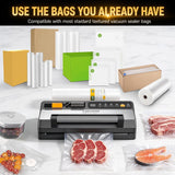 Next-Gen Vacuum Sealer Machine, Food Vacuum Sealer with Powerful Suction Pump, Dual-System for Valve&Textured Bags, Canisters & Marinate, Dual-Heat Seal for Dry&Moist Food, Built-in Cutter&Bag Storage