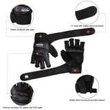 FitsT4 Sports Half Mitts MMA Training Boxing Punch Bag Kickboxing Sparring Grappling Martial Arts Muay Thai Taekwondo Wrist Wraps Support Gloves for Women Men Black XL FitsT4 Sports