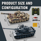 RC Tank Set,1/24 RC Battle Tank Set Toy Tanks with Life Indicators and Spray,2.4G Remote Control with Realistic Sounds and Lights,RC Army Toys for Boys Age 6+ Year Old Gifts for Kids and Adults