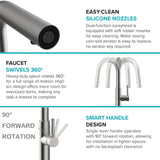 Kitchen Faucet with Pull Down Sprayer - Commercial High Arc Stainless Steel Kitchen Sink Faucet, Single Handle Kitchen Faucets for RV Bar Laundry Farmhouse Camper Outdoor Brushed Silver