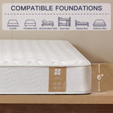 Profus Twin Mattress for Kids, 6 Inch Twin Mattress with Pocket Coils, Memory Foam Mattress for All Night Sleep & Pressure Relief, Certified Safe Foams & Fabric, Fiberglass Free Mattress in A Box