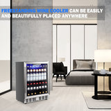 COWSAR Wine Cooler Refrige ETL Approved 24inch Wine Fridge Freestanding or Built-in Wine Refrigerator 5.1Cu.Ft Wine Fridge