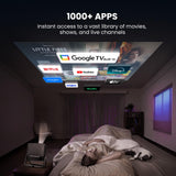 4K Projector with Wifi and Bluetooth, 1500 ANSI Official Licensed Google TV Smart Projector, Outdoor Movie Projector Compatible with NETFLIX/YouTube, 1000+ Apps Supported, AI Auto Focus Proyector