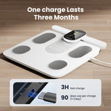 YINOLIFE Smart Scale for Body Weight, 8 Electrode Bathroom Scale for Weight Fat BMI Muscle Mass, 28 Full Body Composition Analyzer, Accurate Weight Scale, Rechargeable, 400 lbs, White