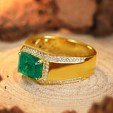 Oseew Gold Created Mens Black Onyx Rings Gold Black Onyx Ring for Men Square Gemstone for Men Gold Mens Black Onyx Rings