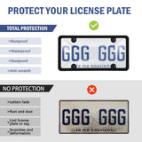License Plate Covers, 2 Pack License Plate Protector and Frames Combo, Plastic Car Front/Rear License Plate Covers ith Screws Caps, Universal Car Accessories for Most Cars