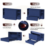AMERLIFE Full Size Murphy Bed with Bedside Tables & Charging Station